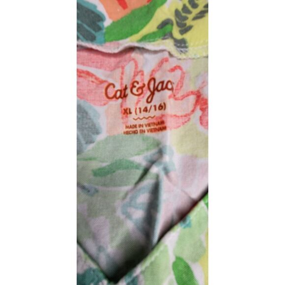 Cat & Jack Floral Caftan Swimsuit‎ Cover Up Dress XL(14/16) - Picture 4 of 6